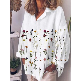 Women's Casual Print Long-sleeved Blouse