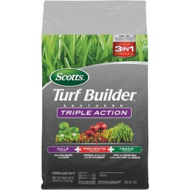 Scotts Turf Builder Southern Triple Action, Weed Killer, Fire Ant Preventer, Lawn Fertilizer, 8,000 sq. ft., 26.64 lbs.