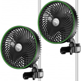 VIVOSUN 2-Pack AeroWave E6 Grow Tent Fan 6”, EC Motor, Smart Wifi Control, US Patented Auto Oscillating Clip fan, Weatherproof IP-54, Strong Airflow but Quiet for Hydroponic Ventilation Circulation