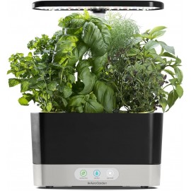 AeroGarden Harvest with Gourmet Herb Seed Pod Kit - Hydroponic Indoor Garden, Black