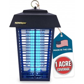 Flowtron Electric Bug Zapper 1 Acre Outdoor Insect Control with Dual Lure Method, 40W UV Light & Octenol Attractant for Fly & Mosquito, 5600V Kill Grid, Made in USA, UL Certified