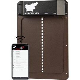 RUN-CHICKEN Door (Brown) Automatic Chicken Coop Door, Programmable with App, Battery Operated, Evening and Morning Delay, Aluminum Door, Electric Chicken Run Door, Model T50