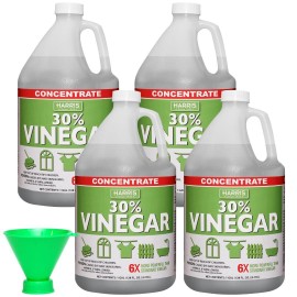 Harris 30% Vinegar, Extra Strength with Funnel Included, Gallon (4-Pack)