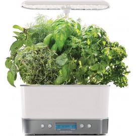 AeroGarden Harvest Elite Indoor Garden Hydroponic System with LED Grow Light and Herb Kit, Holds up to 6 Pods, White