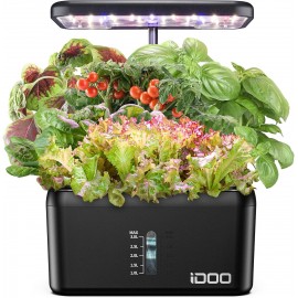 iDOO Hydroponics Growing System Kit, 8Pods Herb Garden Plants Indoor for Home Kitchen, for mom, Hydroponic with LED Grow Light, Up to 15, Auto-Pump, Auto-Timer