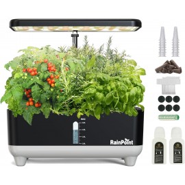 RAINPOINT Hydroponics Growing System Kit, Indoor Herb Garden Planter Kit with 13 Pods, 5L Inside Gardening System with LED Grow Light, Gardening Plant Gift for Women, Men, Children and Enthusiasts