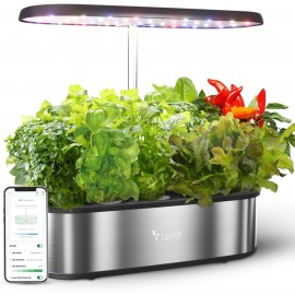 LetPot LPH-SE Hydroponics Growing System, 12 Pods Smart Herb Garden Kit Indoor, Indoor Garden, APP & WiFi Controlled, with 24W Growing LED, 5.5L Water Tank, Pump System, Automatic Timer