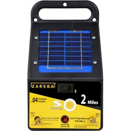 Zareba ESP2M-Z Solar Powered Low Impedance Electric Fence Charger - 2 Mile Solar Powered Electric Fence Energizer, Contain Animals and Keep Out Predators