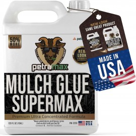 PetraMax SuperMax Mulch Glue - Rock Glue, Gravel Glue, Gravel Stabilizer and Mulch Glue Binder, Rock Glue for Landscape Maintenance and Landscape Adhesive Max Mulch Glue Spray - 1 G