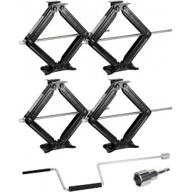 WEIZE Set of 4 Camper RV Trailer Stabilizer Leveling Scissor Jacks with Handle 24 6500lbs