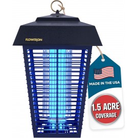 Flowtron Bug Zapper, 1-1/2 Acre of Outdoor Coverage with Powerful 80W Bulb & 5600V Instant Killing Grid, Electric Insect, Fly & Mosquito Zapper, Made in The USA