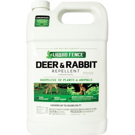 Liquid Fence Deer and Rabbit Repellent Concentrate, Repels Deer and Rabbits in Garden, Harmless to Plants and Animals When Used & Stored as Directed, 1 Gallon